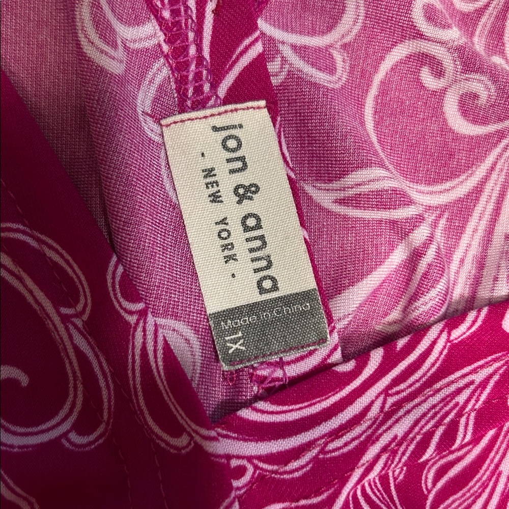 Jon & Anna Magenta Abstract Paisley Floral Print Smocked Maxi Dress Boho Summer - Picture 3 of 8